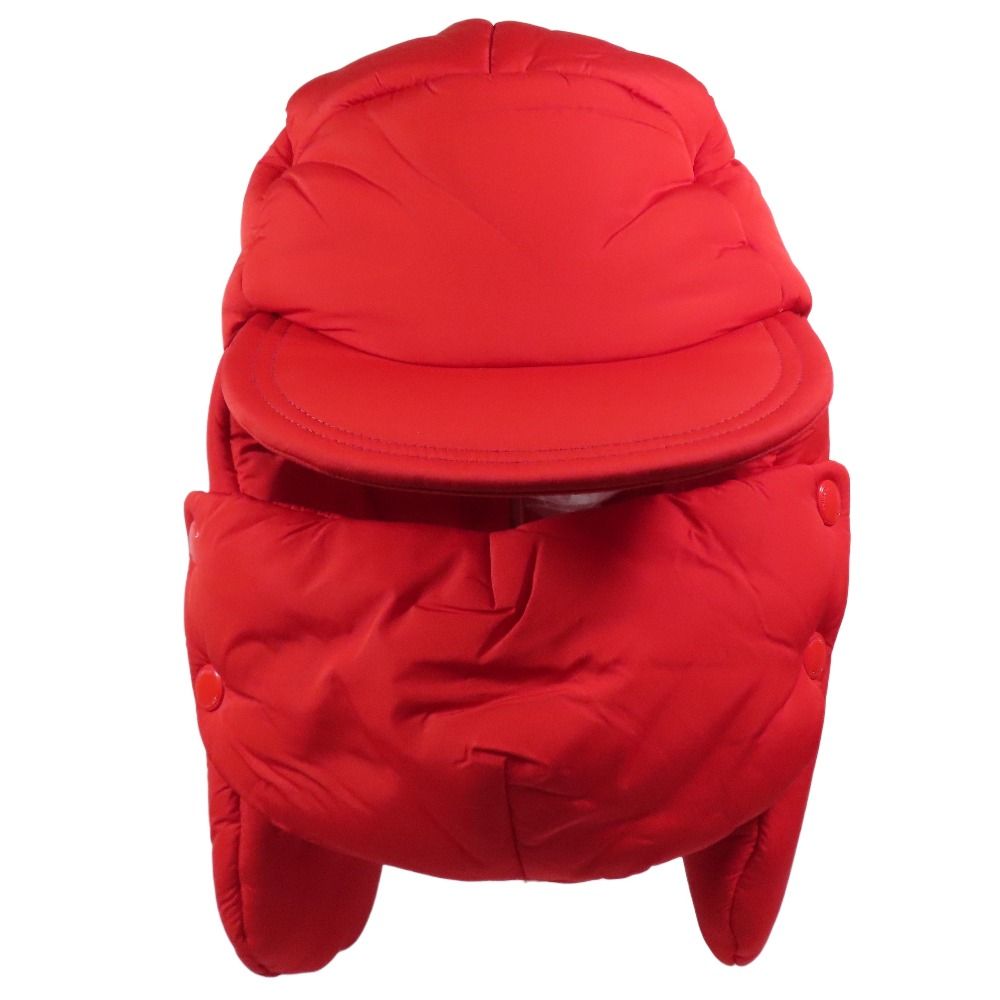 BURBERRY バーバリー Oversized Padded Nylon Cap ナイロン キャップ 帽子 オーバーサイズ 中綿 ロゴ刺繍 防寒 赤 レッド メンズ レディース 古着