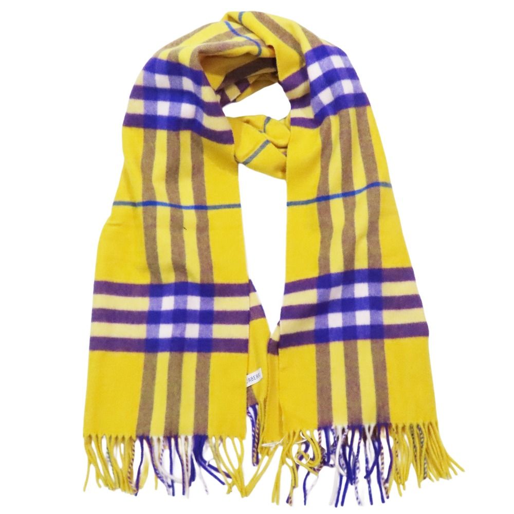 未使用 BURBERRY バーバリー カシミヤ100％ チェック柄 マフラー