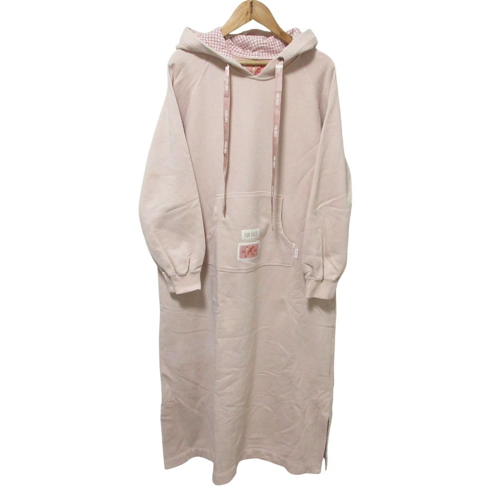 クリーニング済 PINK HOUSE ピンクハウス ロング スウェットパーカー ワンピース ピンク レディース 古着