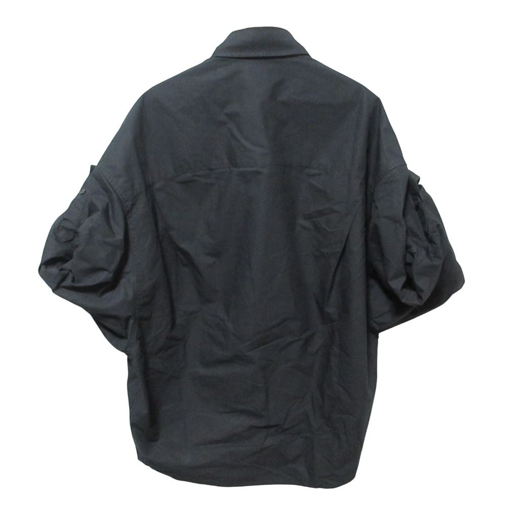 クリーニング済 バレンシアガ モデル コットン ポプリン タックスリーブシャツ ブラウス 834033 36 ブラック レディース 古着