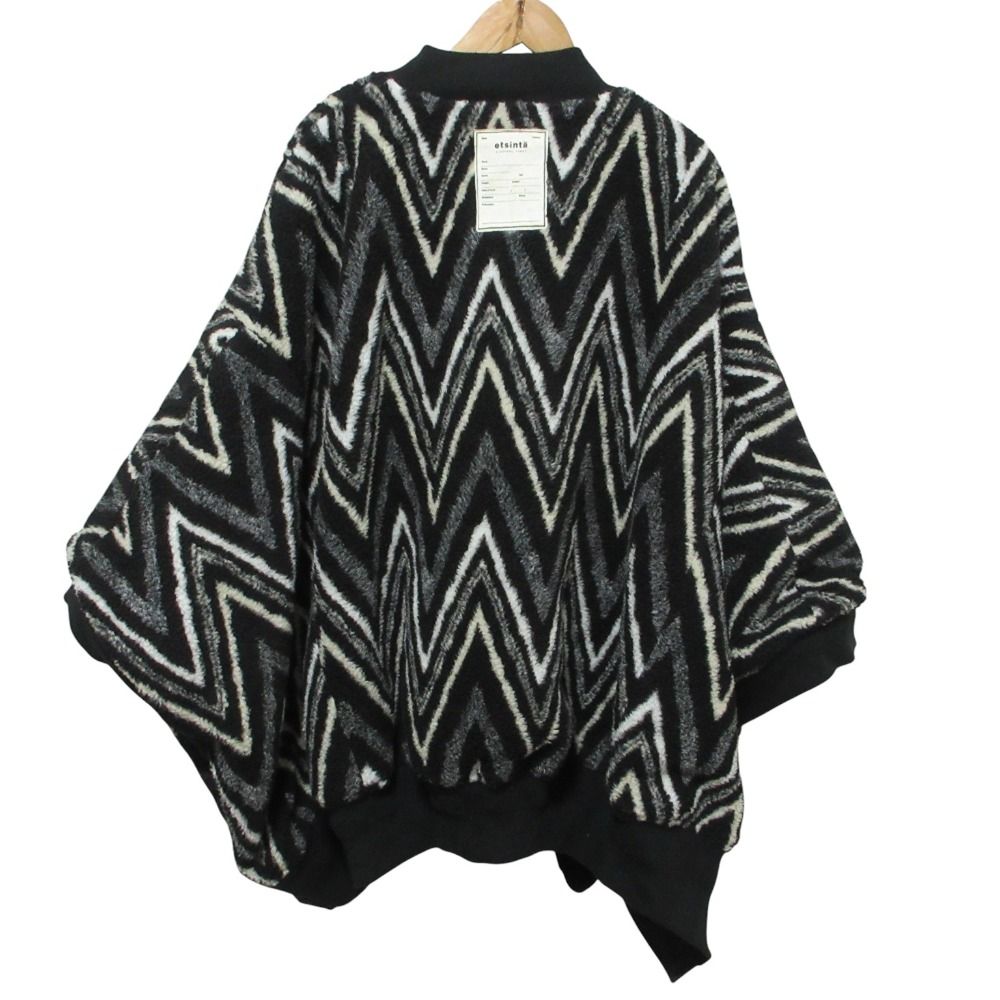 etsinta TYPY エシンタ リバーシブルMA 1リメイクポンチョ ジャケット F ブラック レディース 古着