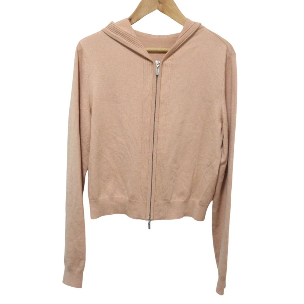 FOXEY フォクシー COZY Parka ウールシルクニットパーカー ジャケット 41844 サイズ38 ピンク レディース 古着