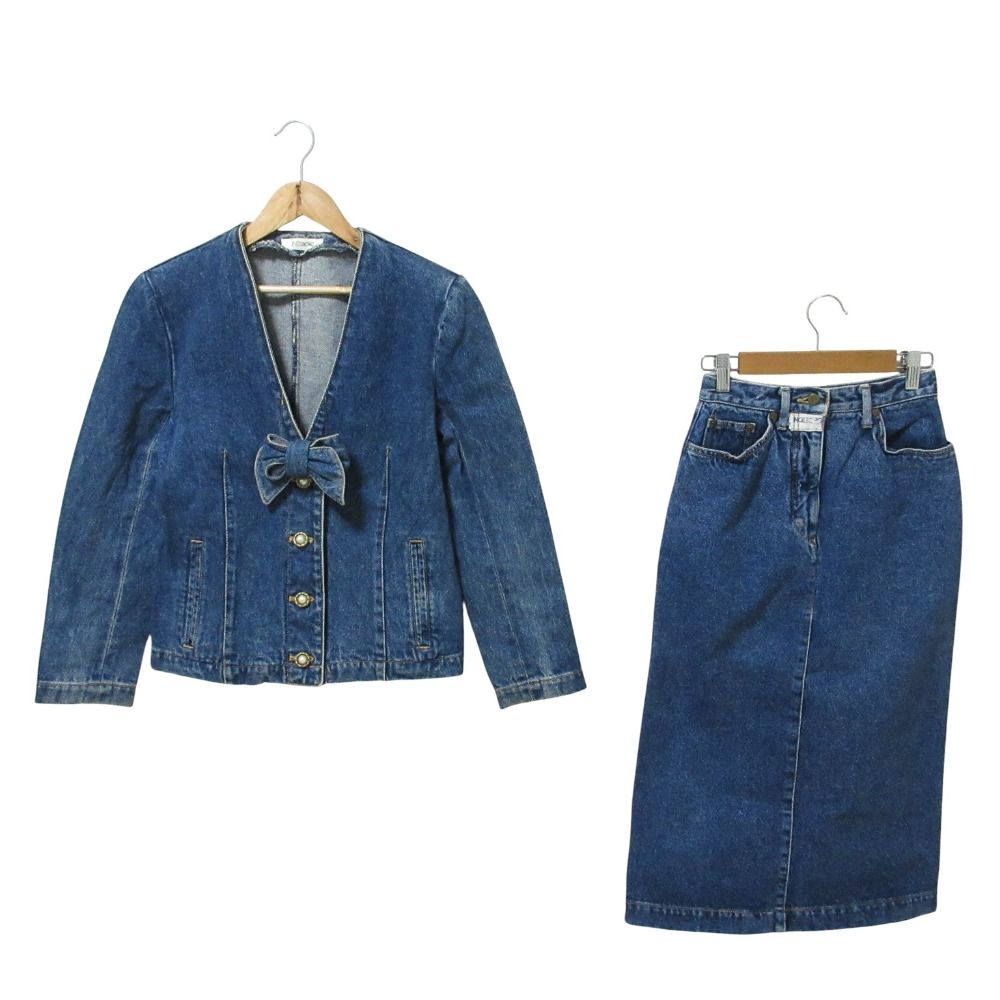 美品 INGEBORGインゲボルグ デニムジャケット タイトロングスカート