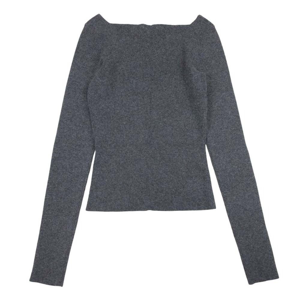 16 aw バレンシアガ Vネック ニット セーター サムホール付き 長袖 ロングスリーブ ハイゲージ 34 グレー レディース 古着