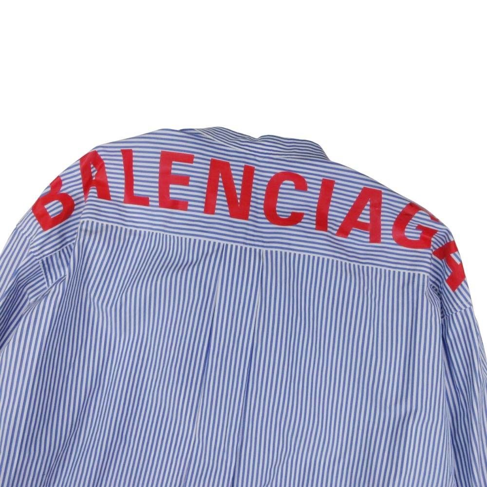 良品 17ss BALENCIAGA バレンシアガ ボウタイリボン 長袖 ストライプ