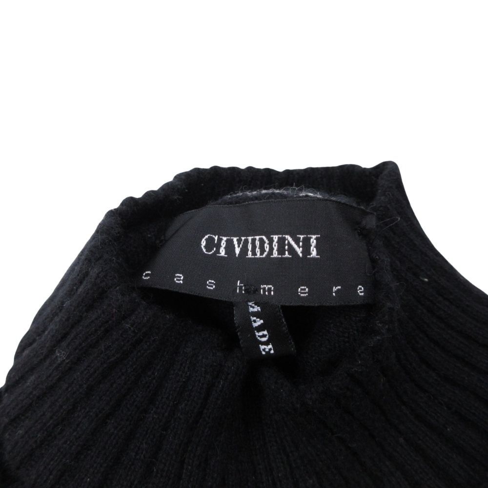  チヴィディーニ カシミヤ100％ ハイネック 長袖 ロングスリーブ ニット セーター 38 黒 ブラック レディース 古着 長袖 ニット セーター