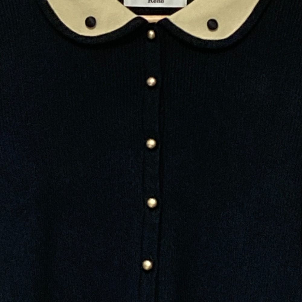 美品 Rene ルネ リブニット カーディガン サイズ36 ブラック