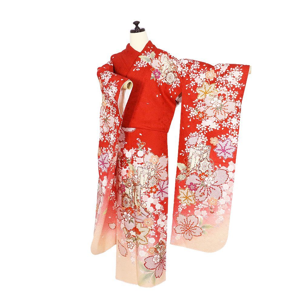 貝桶柄ののサーモンピンクのお振袖(Lサイズ)長襦袢付きフルセット 2002271301.jpg