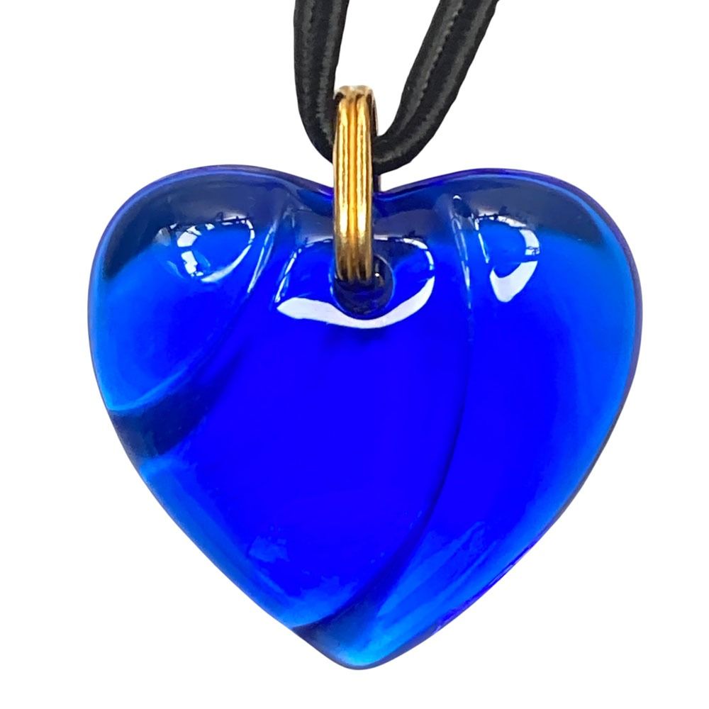 美品 Baccarat バカラ ハートモチーフ ネックレス ブルー レディース