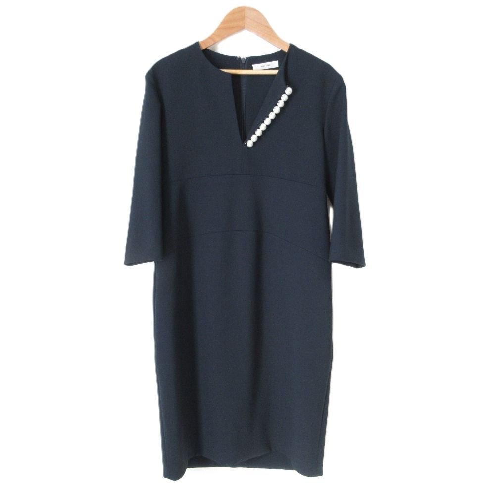 YOKO CHAN ヨーコチャン パールデザインワンピース YCD 620 598 ネイビー レディース 古着