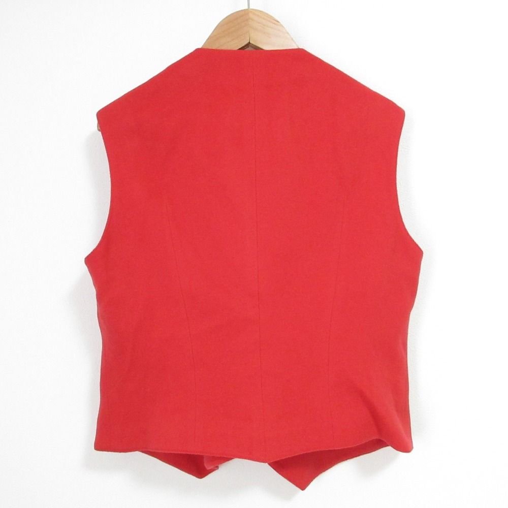 HERMES エルメス ヴィンテージ ダブルブレスト ジレ ベスト レッド レディース 古着