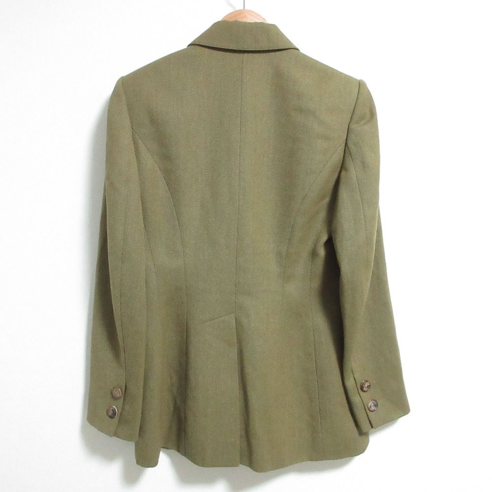 HERMES エルメス ヴィンテージ 3 B ウールジャケット カーキ レディース 古着