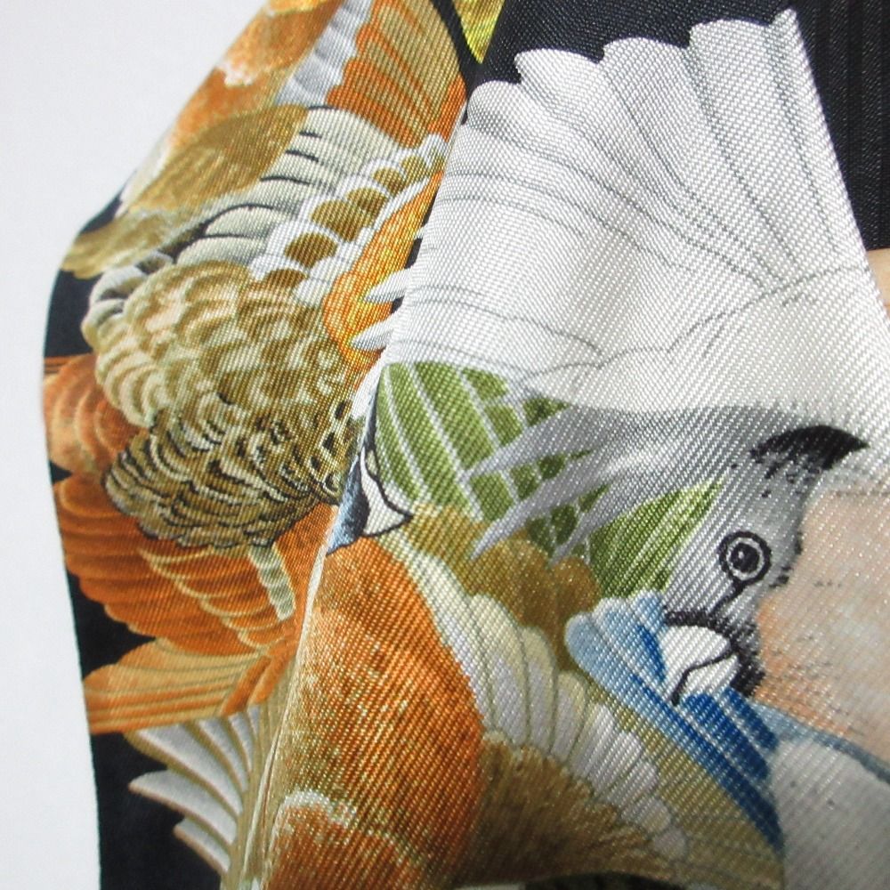 美品 HERMES エルメス ヴィンテージ 鳥プリント シルク ジレベスト 40