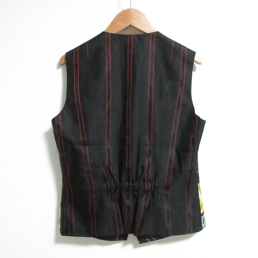 美品 HERMES エルメス ヴィンテージ 鳥プリント シルク ジレベスト 40