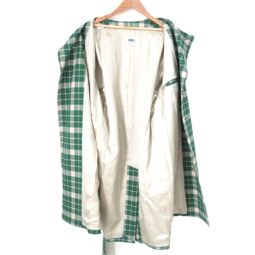 セール中！メゾンマルジェラ　チェック柄ミッドレングスコート　　美品 美品 MM6 Maison Margiela エムエムシックス メゾンマルジェラ