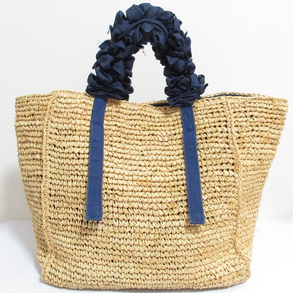 LUDLOW ラドロー フリルハンドル かごバッグ トートバッグ ナチュラル レディース 古着