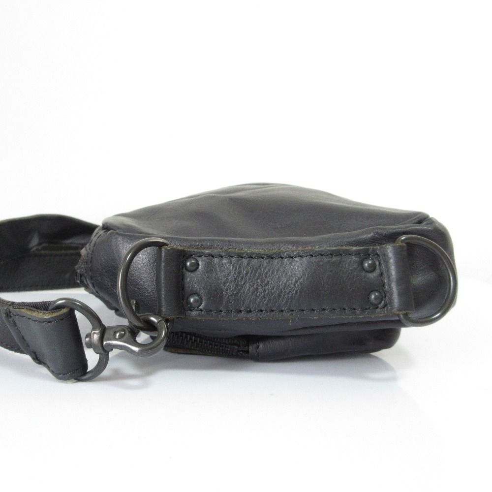 Y's ワイズ ヨウジヤマモト レザーショルダーバッグ 90s ヨウジヤマモト Y's ワイズ 黒 レザー ショルダーバッグ