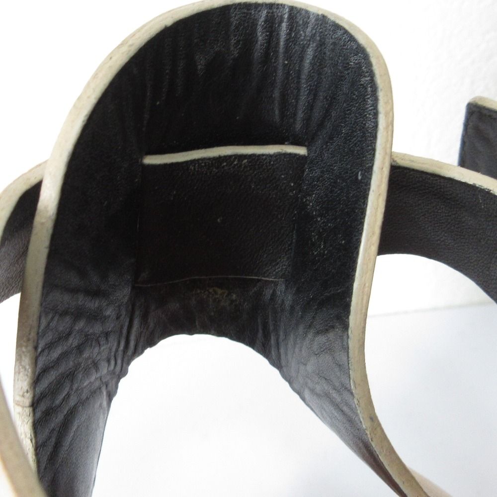  CELINE セリーヌ フィービー期 アンクルストラップ フラットサンダル 37 23.5 cm相当 ブラウン ブラック ベージュ レディース 古着 サンダル サンダル ミュール