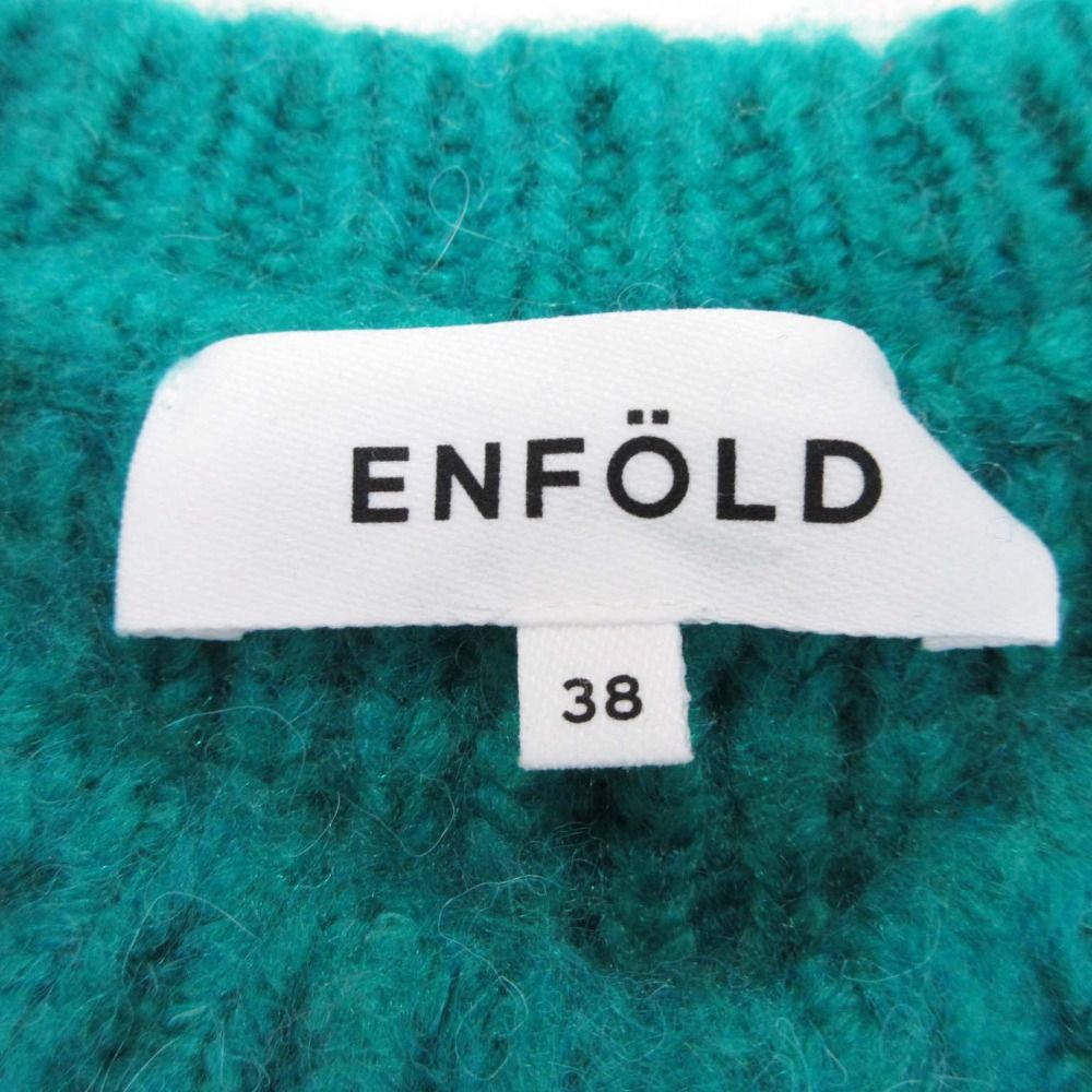 【美品】エンフォルド ENFÖLD グリーン Vネックニット 38 美品 ENFOLD / エンフォルド 25SS V-NECK COLOR-BLOCK PULLOVER / V