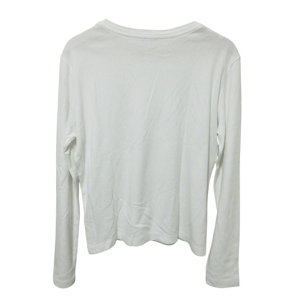 クリーニング済 HERMES エルメス マルジェラ期 セリエショルダーボタン ロングスリーブカットソー 38 ホワイト レディース 古着
