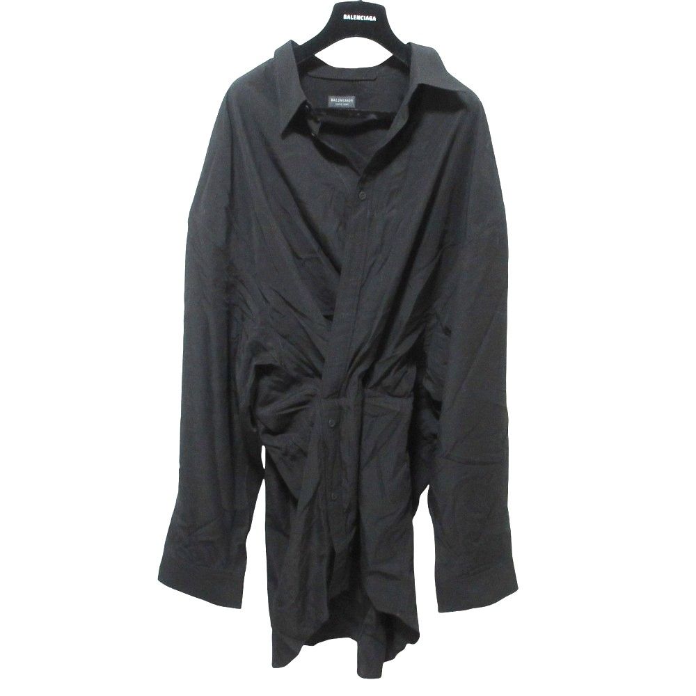 クリーニング済 GARDE ROBE バレンシアガ モデル シャツミニドレス ワンピース 831222 34 ブラック レディース 古着