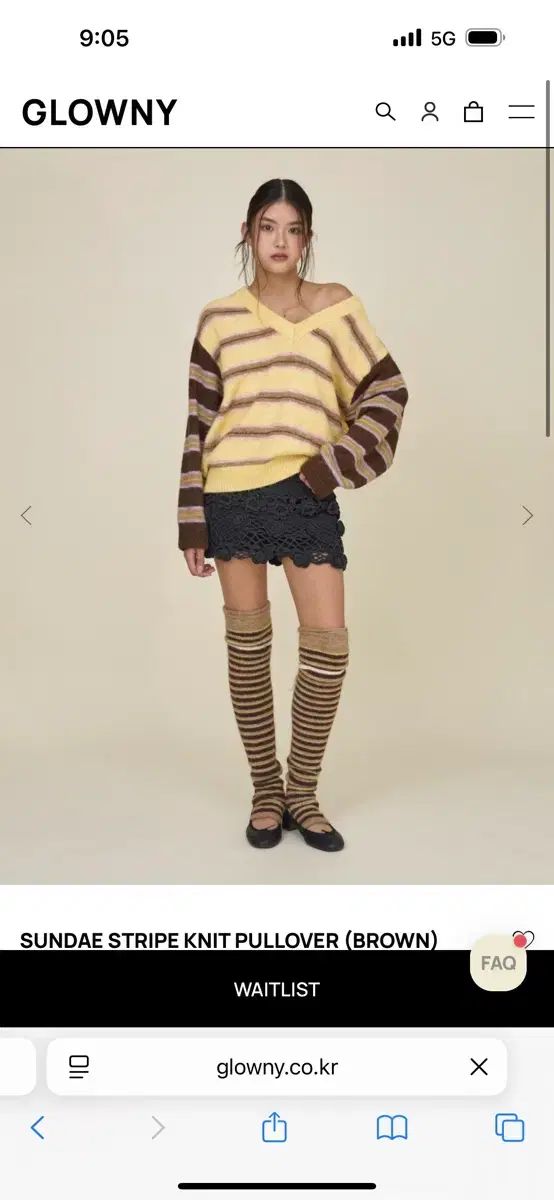 GLOWNY SUNDAY ストライプ ニット m