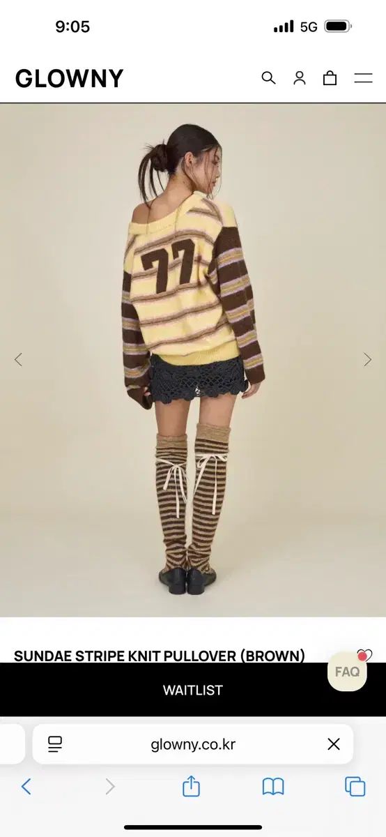  GLOWNY SUNDAY ストライプ ニット m 長袖 ニット セーター