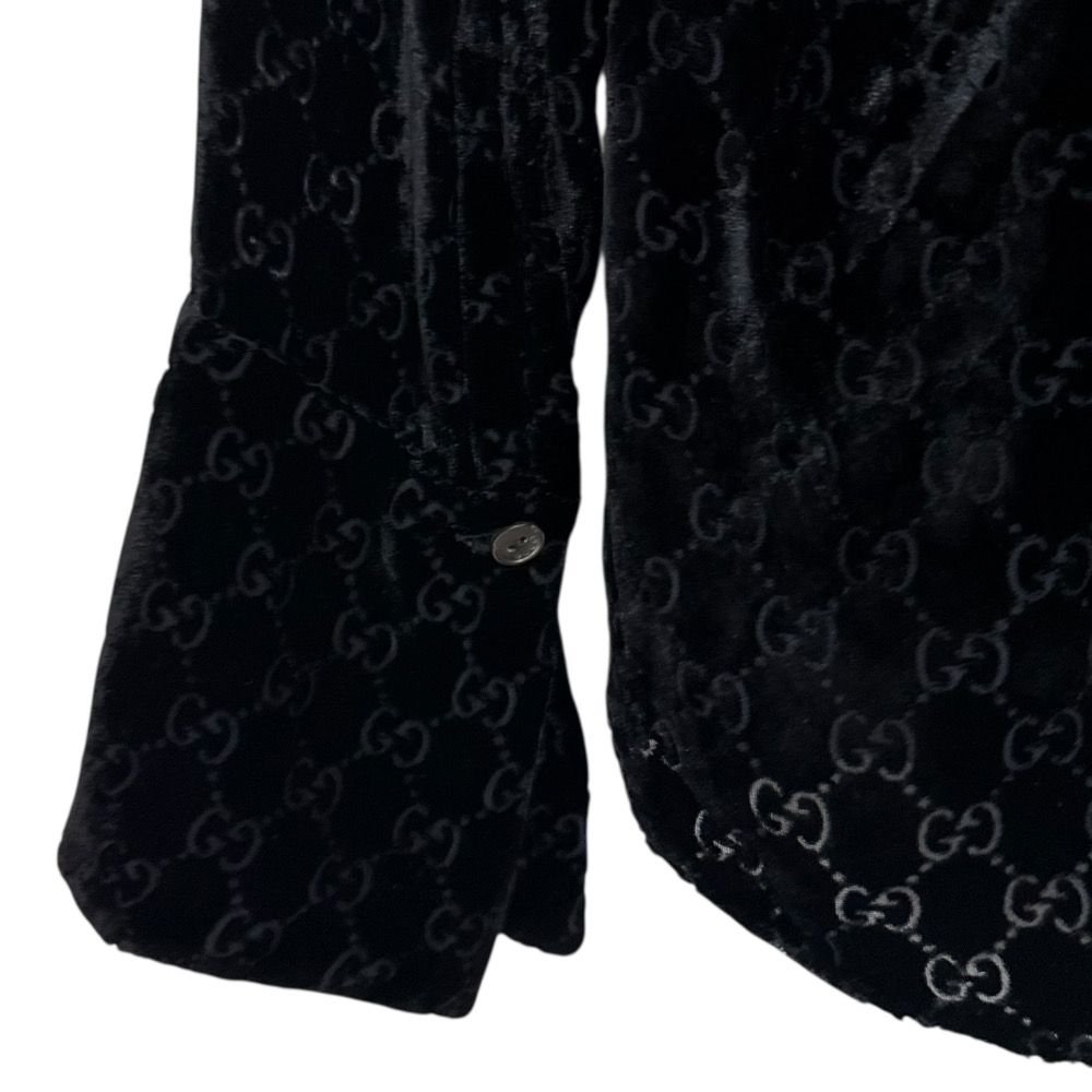 美品 GUCCI グッチ トムフォード期 GG柄 シルクブレンド 長袖 ベロア