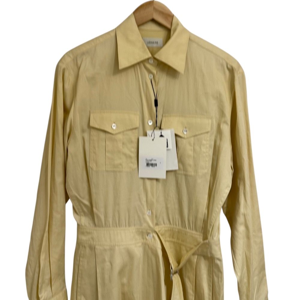 未使用 LEMAIRE ルメール 長袖 ひざ下丈 シャツワンピース 36 イエロー