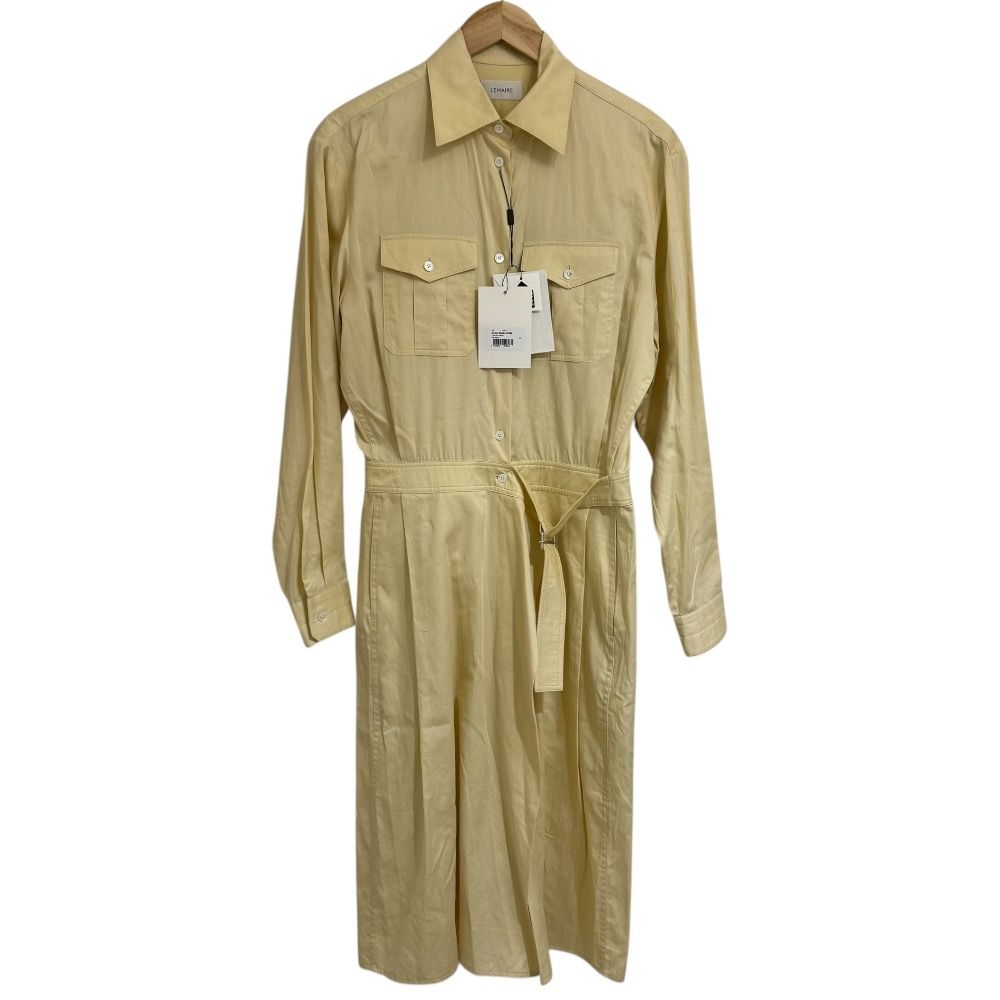 未使用 LEMAIRE ルメール 長袖 ひざ下丈 シャツワンピース 36 イエロー