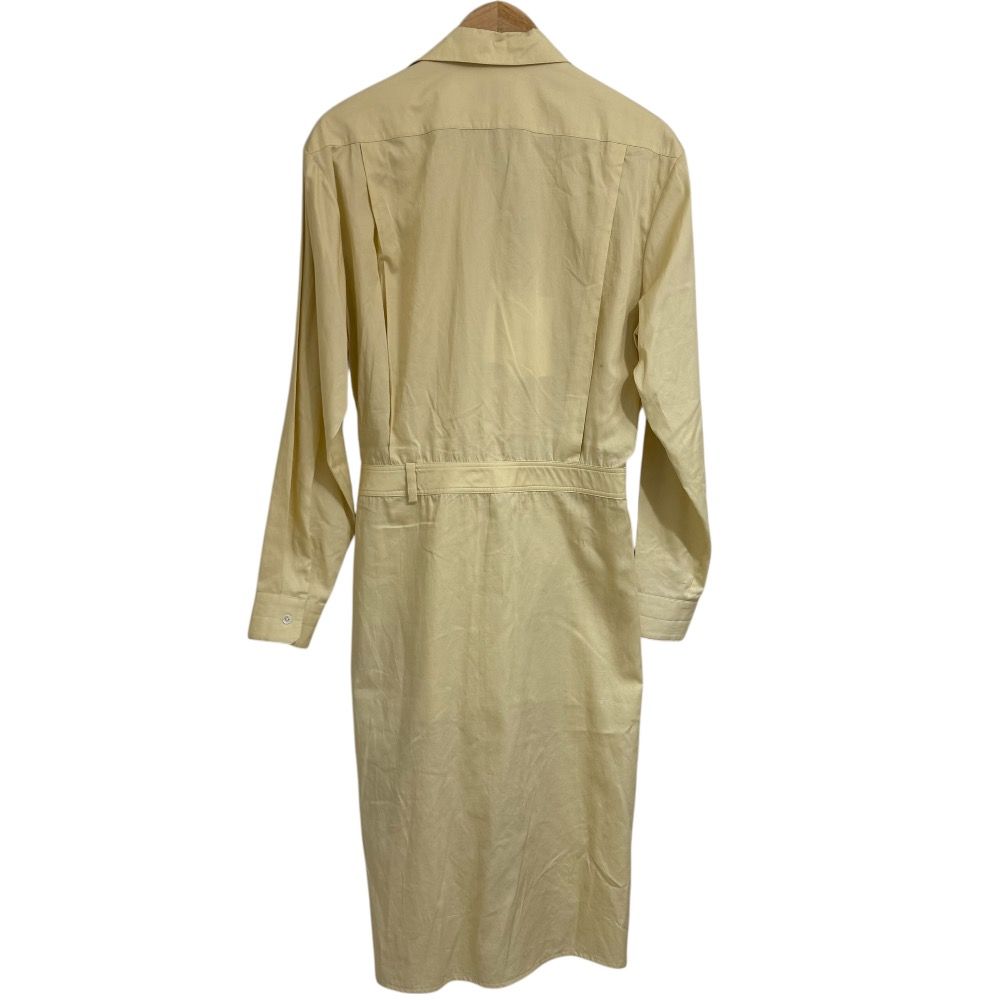 LEMAIRE ルメール 長袖 ひざ下丈 シャツワンピース 36 イエロー レディース 古着