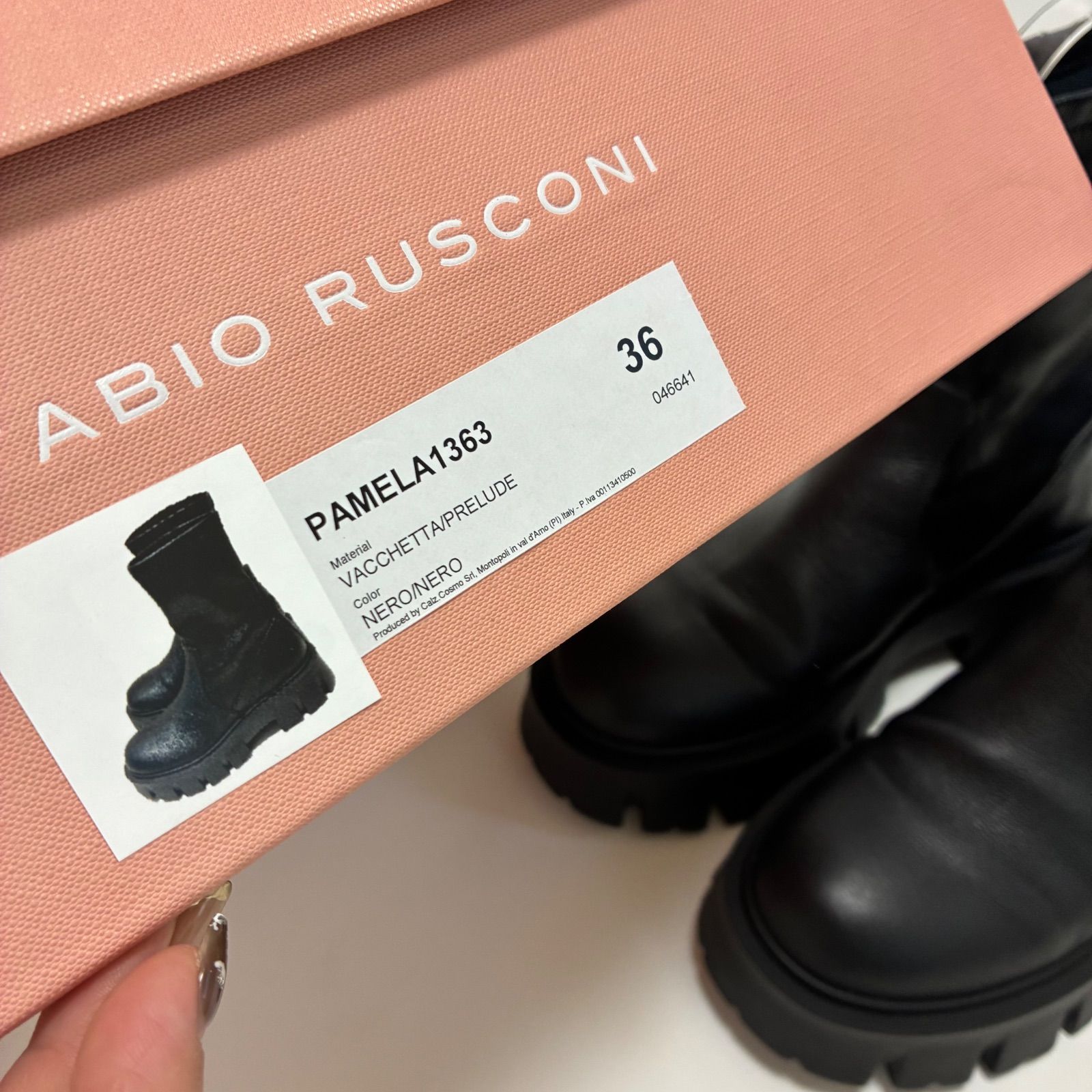 FABIO RUSCONI ファビオルスコーニ トラックソールストレッチブーツ NERO 36