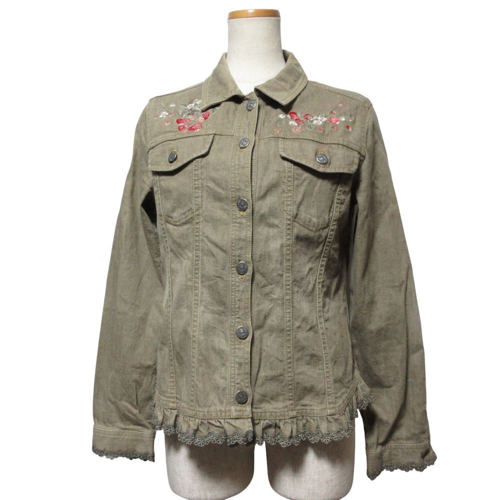 美品 PINK HOUSE ピンクハウス フルーツ刺繍 レースステッチ デニム