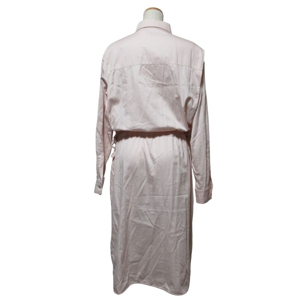  JIL SANDER ジルサンダー ウエストドロスト 長袖 シャツワンピース サイズ34 ライトピンク レディース 古着 長袖 七分袖 その他