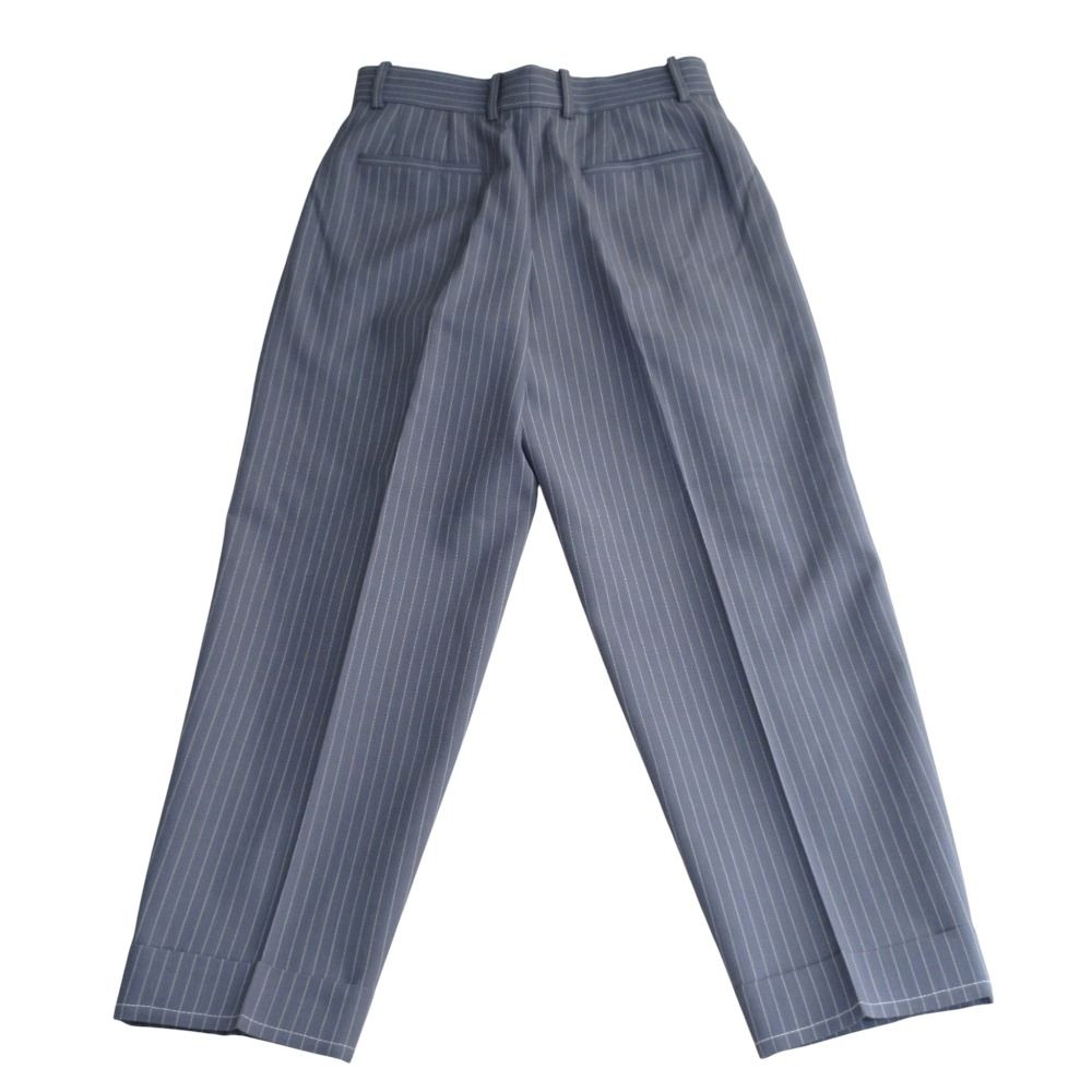 Chloe クロエ ストライプ タック センタープレス スラックスパンツ サイズ36 ストームブルー レディース 古着