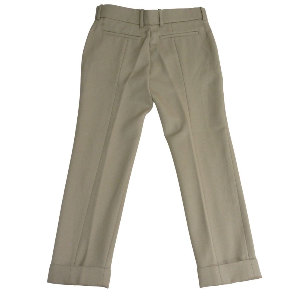 Chloe クロエ センタープレス スラックスパンツ トラウザーズ 36 カーキグリーン レディース 古着