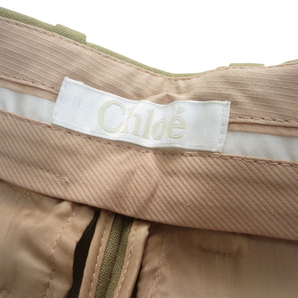 美品 Chloe クロエ センタープレス スラックスパンツ トラウザーズ 36