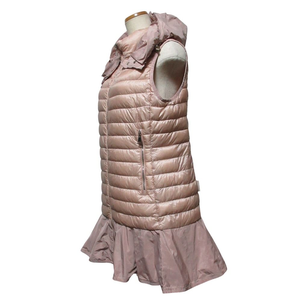 MONCLER モンクレール DORADE フード付き フリルダウンベスト 1 ライトピンク レディース 古着