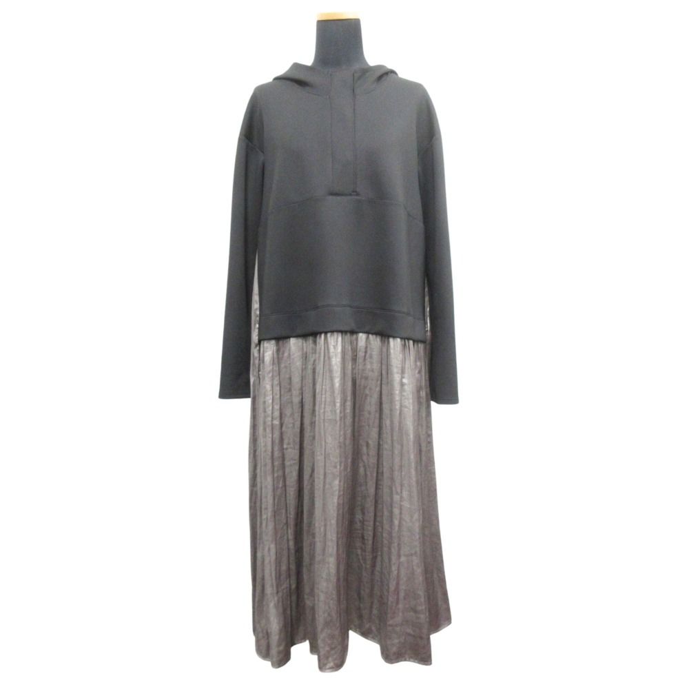 HIROKO BIS Essentiel ヒロコビス エッセンシャル ワンピース ドレス プルオーバー パーカー ドッキング サイズ11 レディース 古着