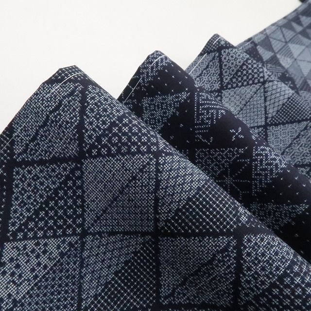 ❁tomihisa❁ 久野織物謹製 ますいわ屋扱い ひとたび纏えば絣の守り人”カタス式 ９マルキ 証紙付 仕付け糸付 藍染 本場大島紬 4548