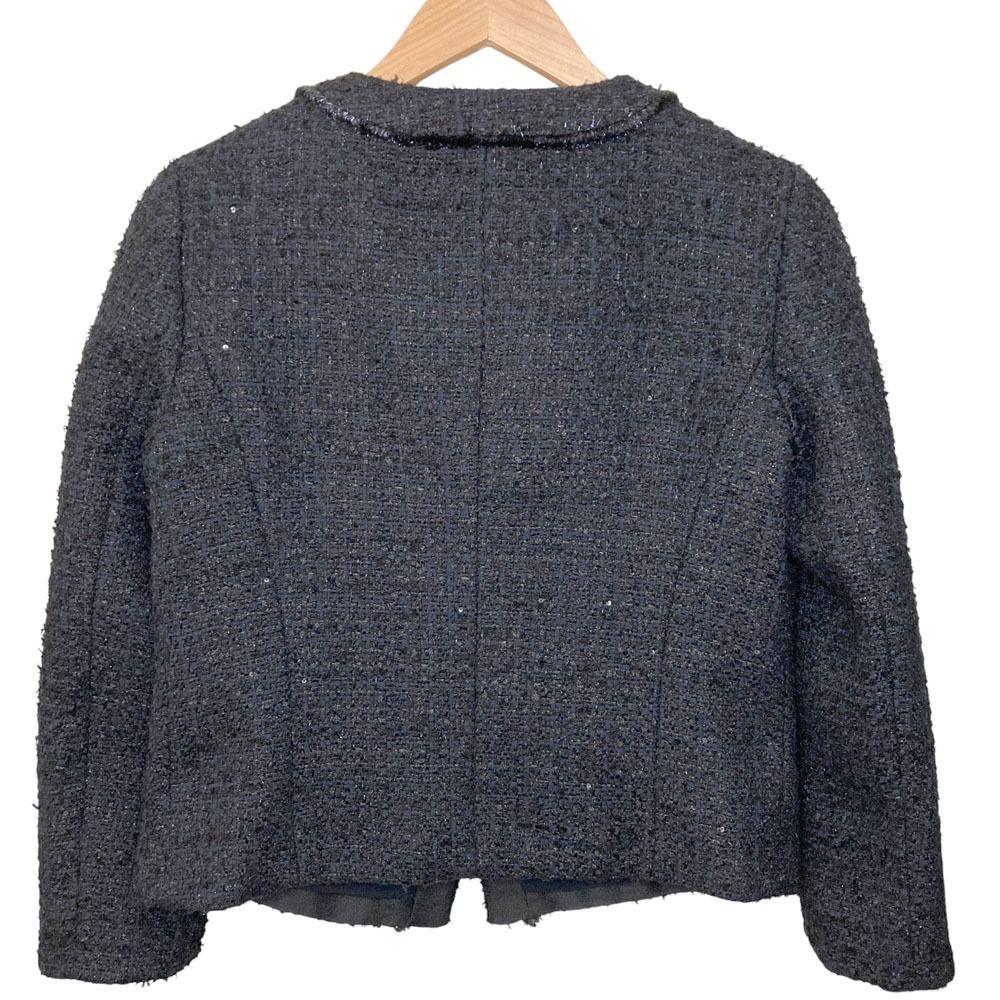 EMPORIO ARMANI エンポリオアルマーニ ダブルジップ ノー ツイードジャケット サイズ42 ブラック レディース 古着