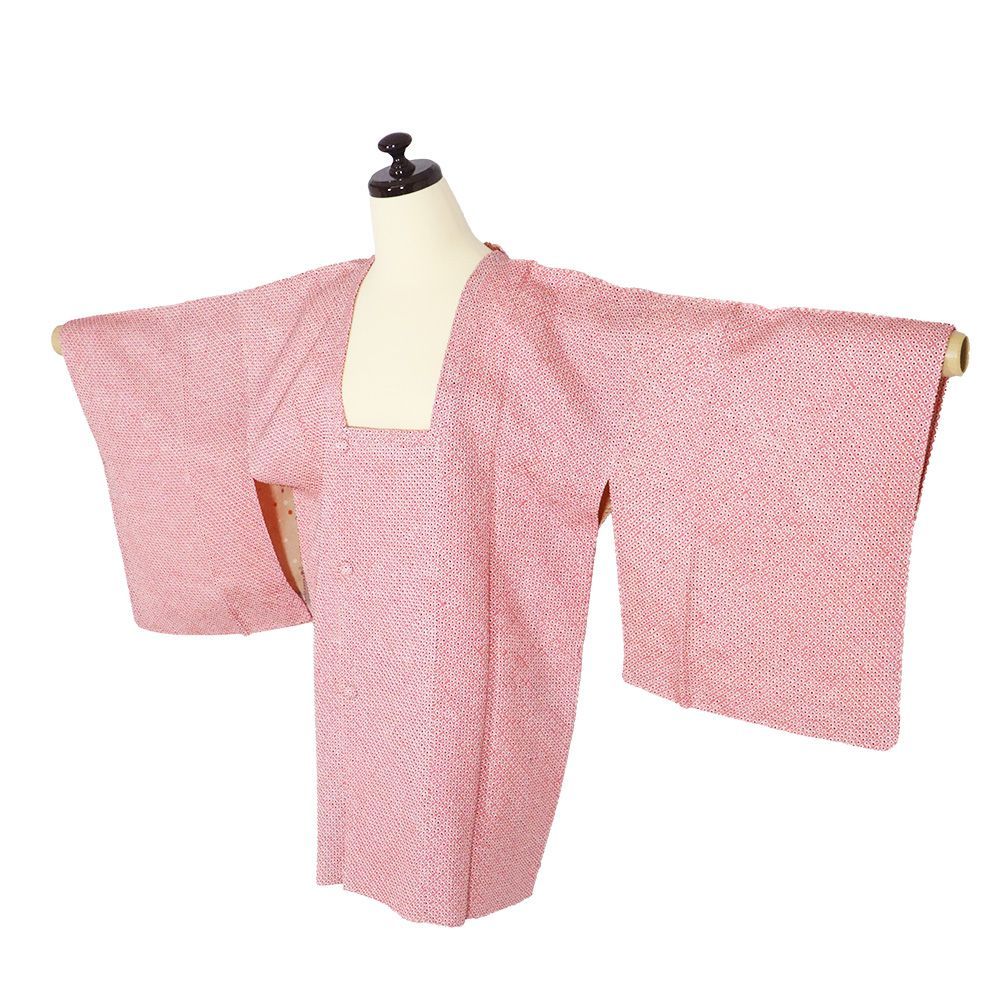 の特売品 秋冬用 和装コート 総絞り 道行コート 袷 正絹 ピンク SSサイズ A 5315 レディース ギフト