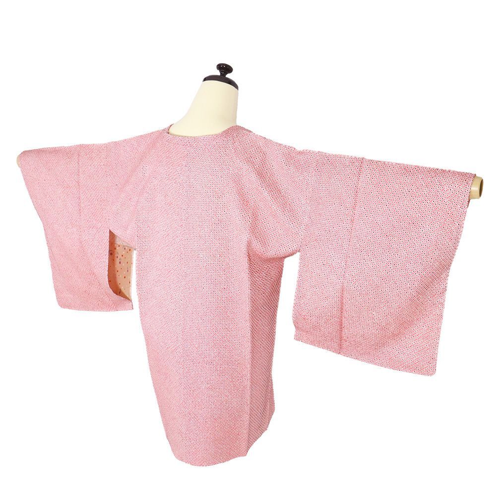  の特売品 秋冬用 和装コート 総絞り 道行コート 袷 正絹 ピンク SSサイズ A 5315 レディース ギフト 羽織 着物 浴衣