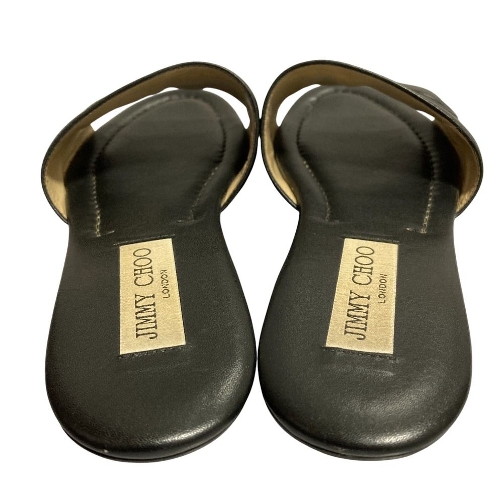美品 JIMMY CHOO ジミーチュウ レザー フラットサンダル サイズ37 23.5 美品 JIMMY CHOO ジミーチュウ レザー フラットサンダル サイズ37 23.5