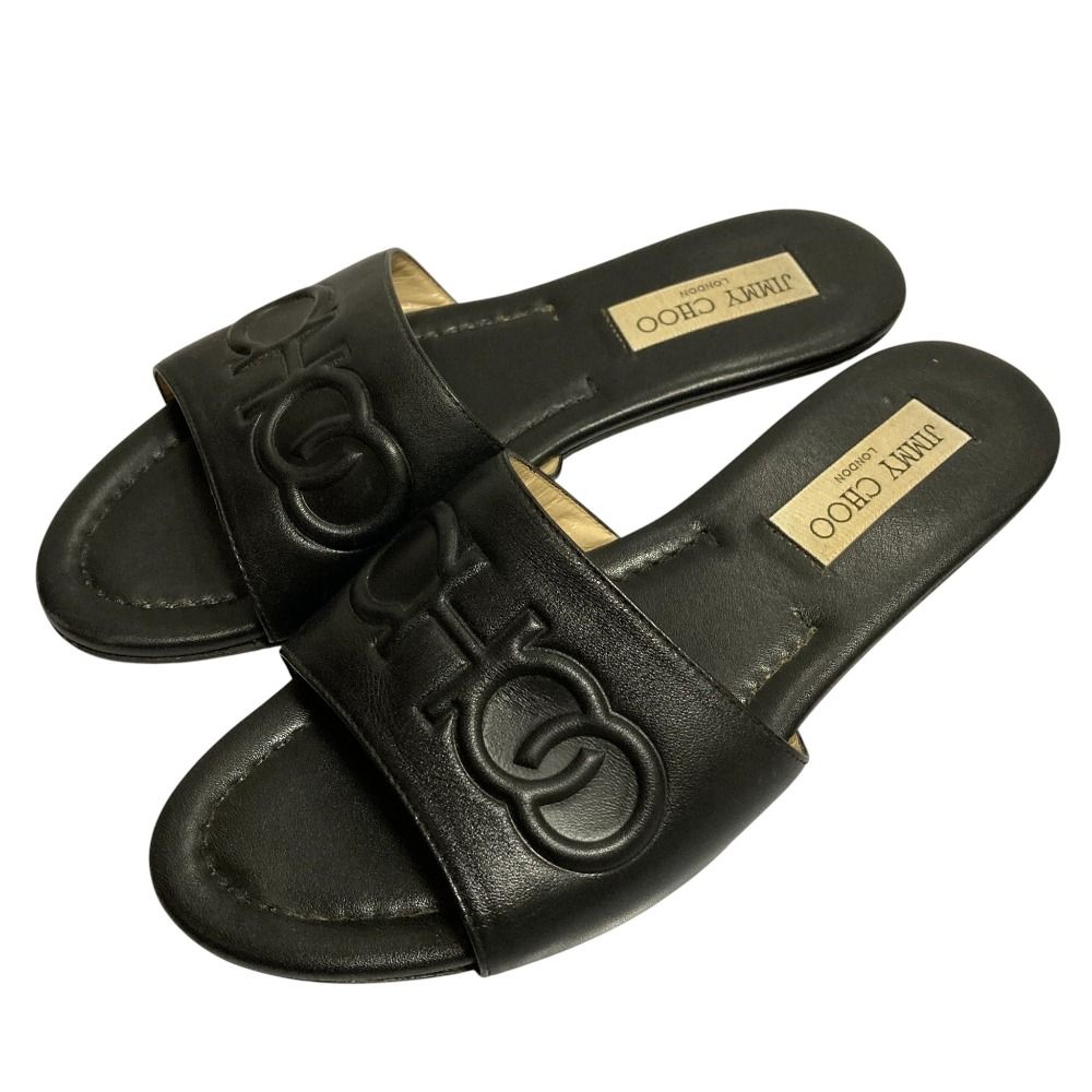 美品 JIMMY CHOO ジミーチュウ レザー フラットサンダル サイズ37 23.5