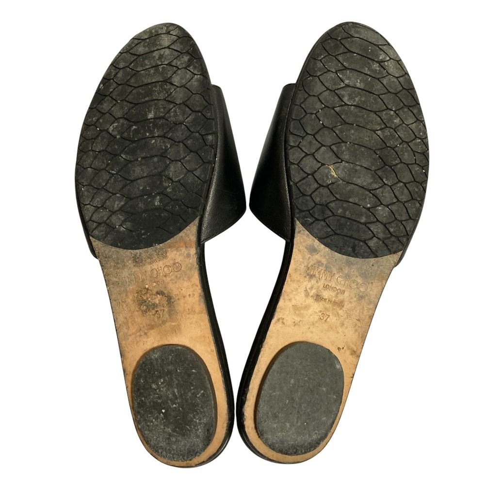 美品 JIMMY CHOO ジミーチュウ レザー フラットサンダル サイズ37 23.5