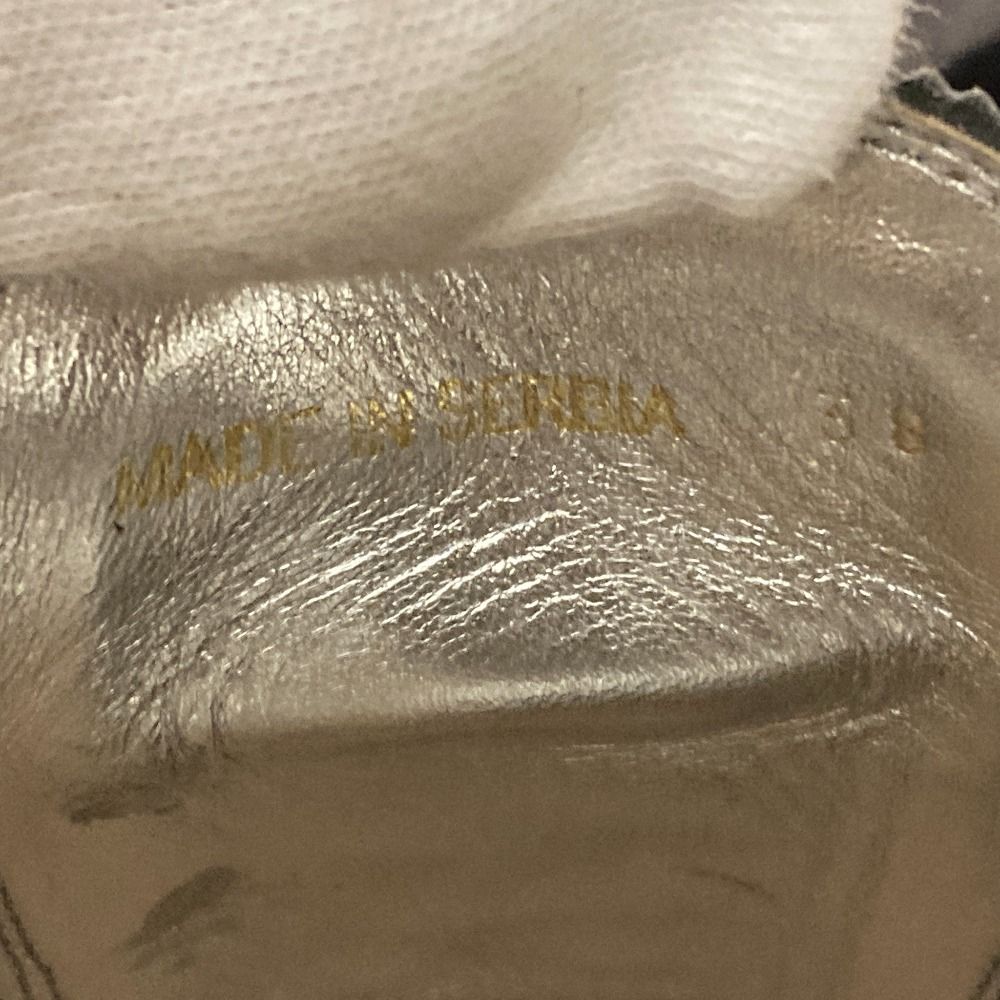  miumiu ミュウミュウ ウイングチップ プラットフォーム シューズ サイズ38 25 cm相当 シルバー レディース 古着 ローファー 革靴 靴