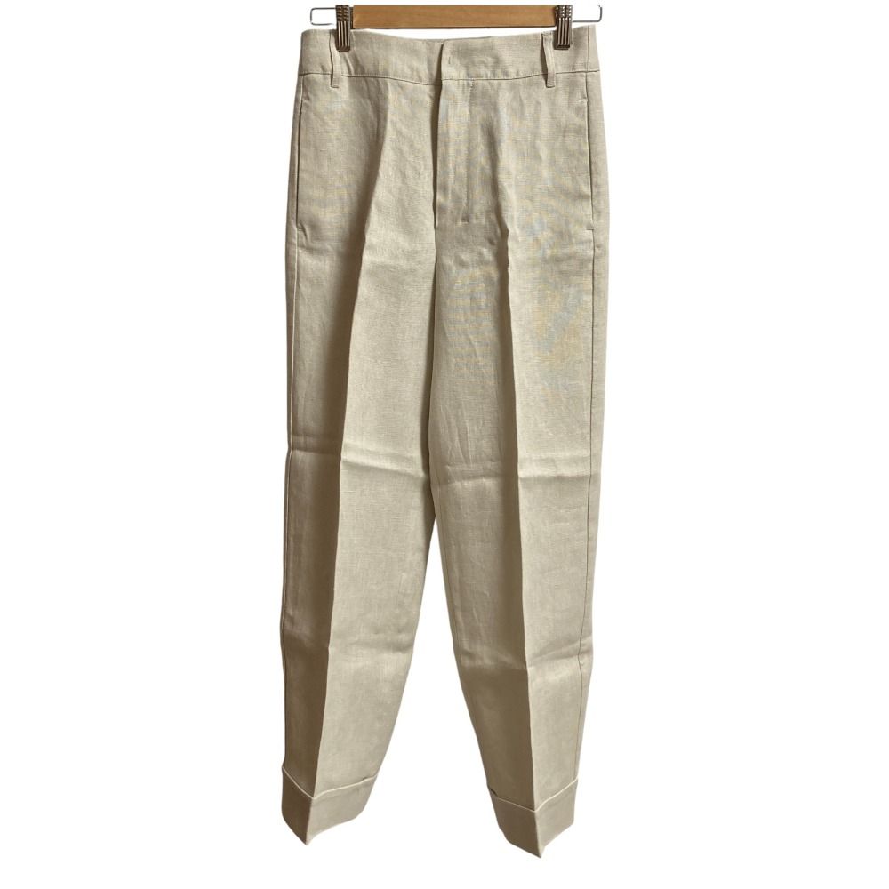 25 SS S MaxMara エスマックスマーラ リネンパンツ サイズ34 ベージュ レディース 古着