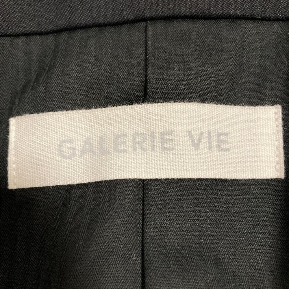  25 SS GALERIE VIE ギャルリーヴィー ノンマーセライズドコットン テーラードジャケット 23-07-51-07011 サイズF ネイビー レディース 古着 テーラードジャケット ジャケット アウター