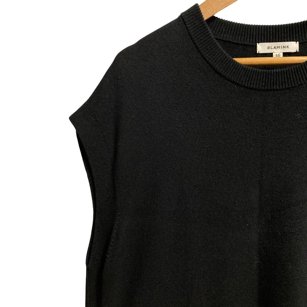 BLAMINK ブラミンク コットンカシミヤ ニットワンピース 7926-106-0140 サイズ36 ブラック レディース 古着